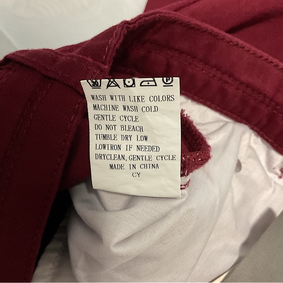 NWT Women’s FLAMINGALS Plus 3XL Wide Leg COTTON Jeans Mid Waist Flare Pants Wine - Picture 13 of 13